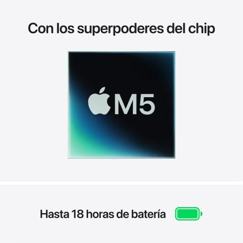 MacBook Air M5 de 13 pulgadas, 16 GB de RAM, 512 GB SSD, CPU de 10 núcleos, GPU de 8 núcleos