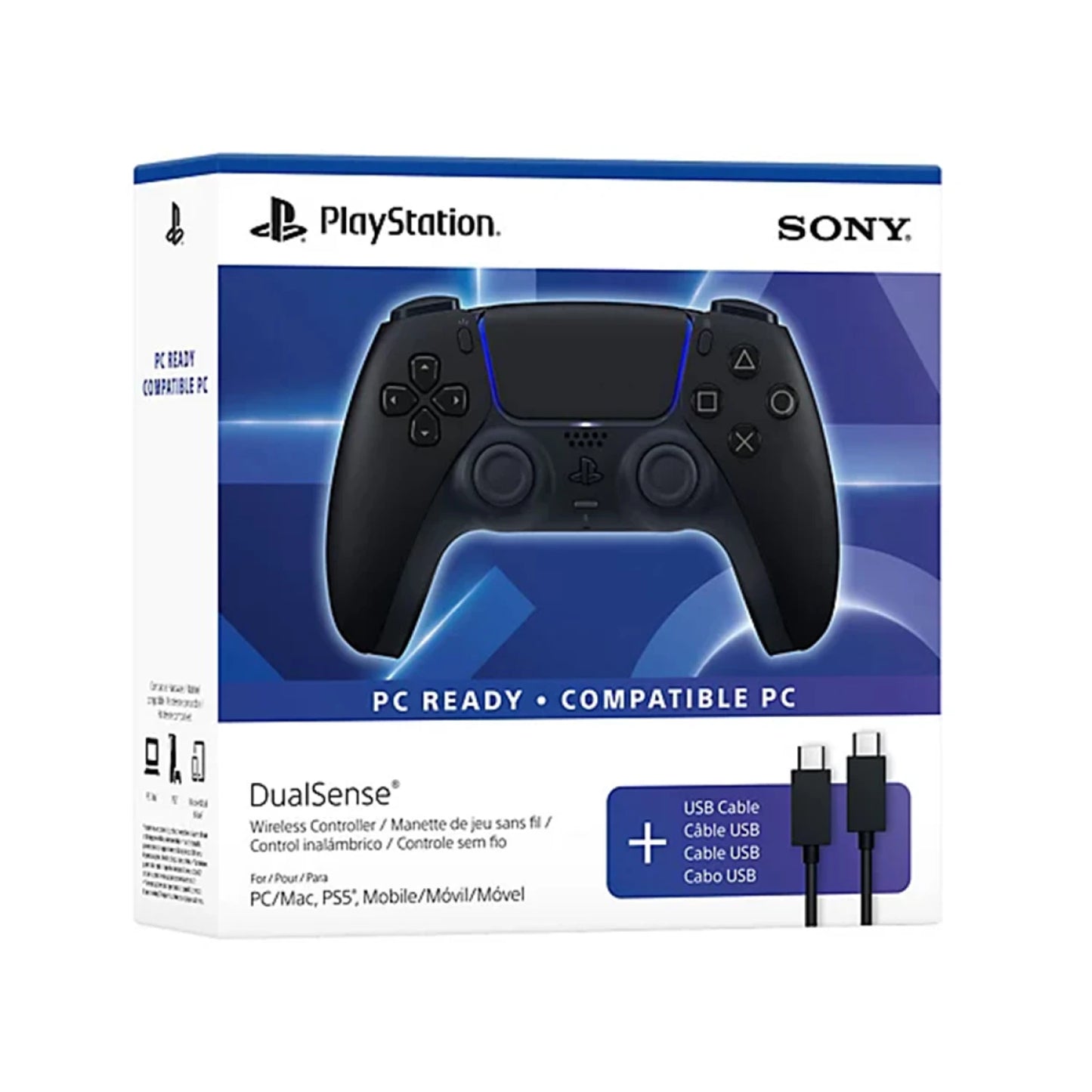 Joystick Inalámbrico Sony Playstation 5 DS PS5 Negro + USB-C